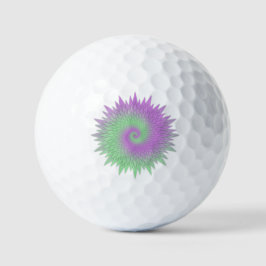 Geometric Purple and Green Golfballen