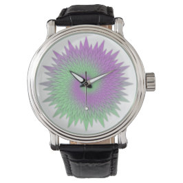 Geometric Purple and Green Horloge
