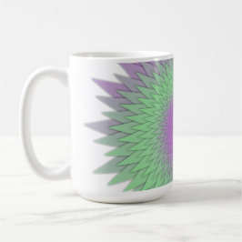Geometric Purple and Green Koffiemok