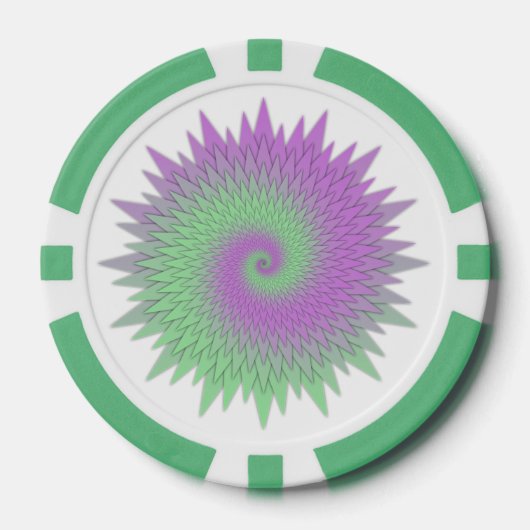 Geometric Purple and Green Poker Chips (Voorkant)