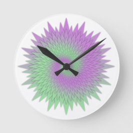 Geometric Purple and Green Ronde Klok