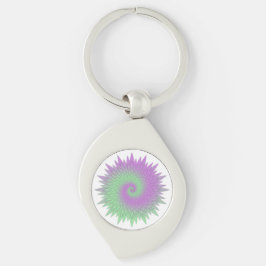 Geometric Purple and Green Sleutelhanger