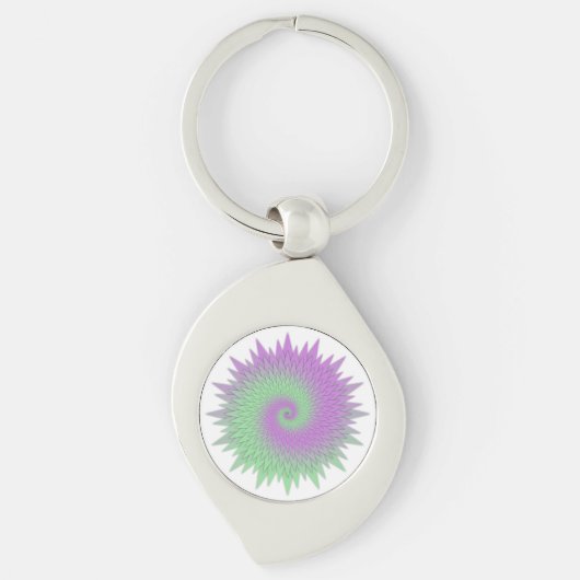 Geometric Purple and Green Sleutelhanger (Voorkant)
