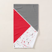 Geometric Red en Grey Terrazzo Handdoek (Handdoek)