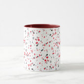 Geometric Red Gray Terrazzo Pattern Mok (Midden)