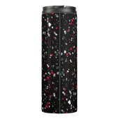 Geometric Red Grey Black Terrazzo Monogram Thermosbeker (Achterkant)