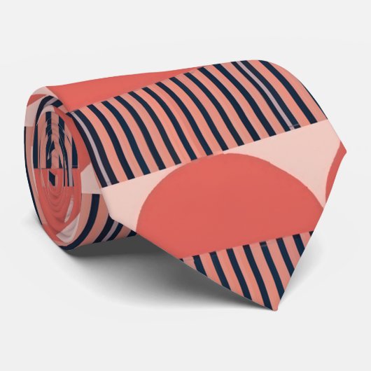 Geometric Retro Seamless Pattern Stropdas (Opgerold)