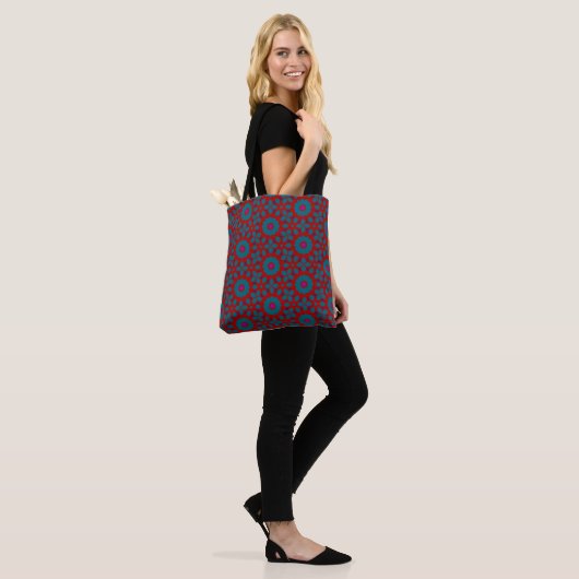 Geometric Rose Circle Pattern Tote Draagtas (Op model)