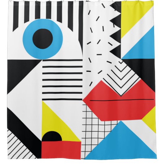 Geometric seamless pattern with abstract shapes douchegordijn (Voorkant)
