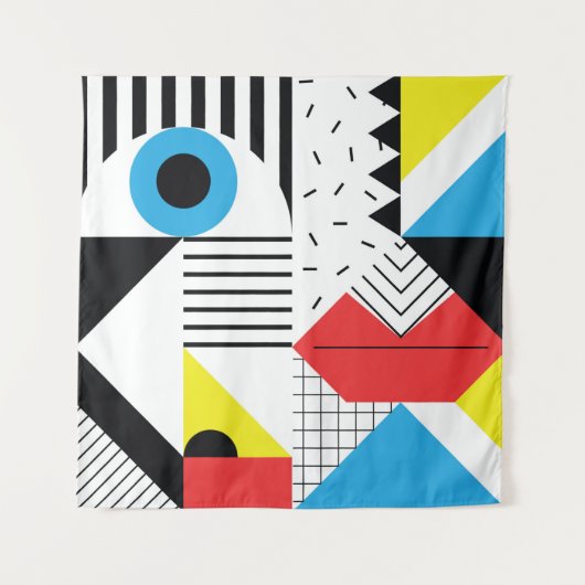 Geometric seamless pattern with abstract shapes wandkleed (Voorkant)