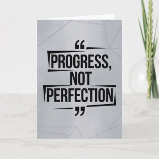 Geometric Silver Progress Not Perfection Motive Kaart