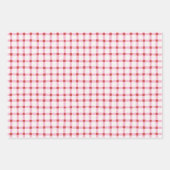 Geometric Simple Red White Roze Gingham Kerstmis Inpakpapier Vel (Voorkant)
