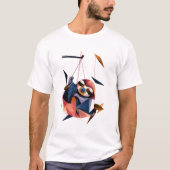 Geometric Sloth Abstract Polygon Animal Design T-shirt (Voorkant)