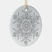 Geometric Snowflake Modern Gray & White Keramisch Ornament (Rechts)