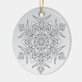 Geometric Snowflake Modern Gray & White Keramisch Ornament (Links)