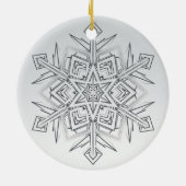 Geometric Snowflake Modern Gray & White Keramisch Ornament (Achterkant)