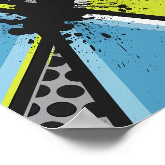 Geometric Splash with Halftone Dots Poster (Hoek)