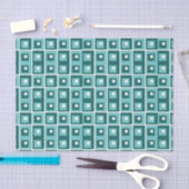 Geometric Squares Blue Pattern Tissuepapier (Craft)