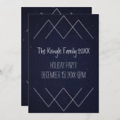 Geometric Starry Mountains kerst Invite Feestdagenkaart (Voorkant / Achterkant)