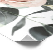 Geometric Stof Roze Trouwfeest Welkom  Poster (Hoek)