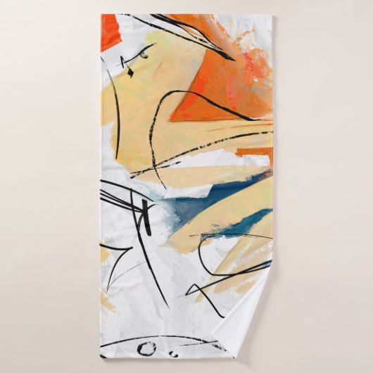 Geometric strokes abstraction. Abstract painting, (Serviette de bain)