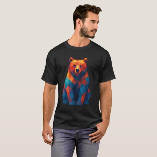 Geometric teddy bear tshirt trending design (Voorkant volledig)