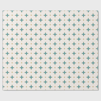 Geometric Tile Gold and green Wrapping Paper Cadeaupapier