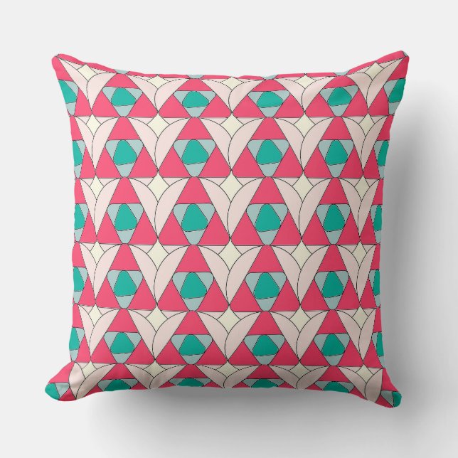 Geometric Triangle Pattern Throw Pillow Kussen (Voorkant)