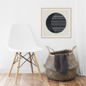 Geometric Tribal Pattern Eclipse Moon Art Print