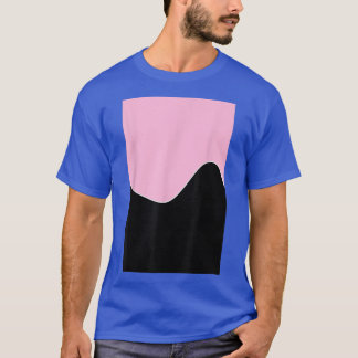 GEOMETRIC TWO TONE WAVE PATTERN COTTON CANDY PINK T-SHIRT