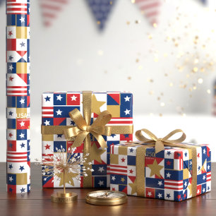 Geometric USA250 4 juli ID1315 Cadeaupapier