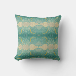 Geometric Van Gogh Cypresses green moon pillow Kussen