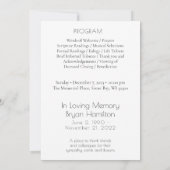 Geometric Waves Celebration of Life-programma Kaart (Achterkant)