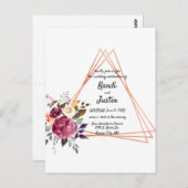 Geometric Wedding Invite Briefkaart (Voorkant / Achterkant)