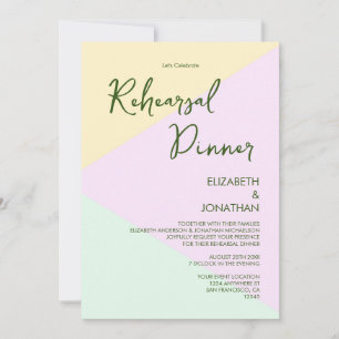 Geometric Wedding Rehearsal Dinner Kaart