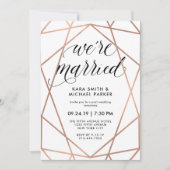 Geometric We're Married | Feest na de bruiloft Kaart (Voorkant)