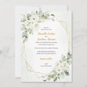 Geometric White Floral Sage Invitation (Devant)