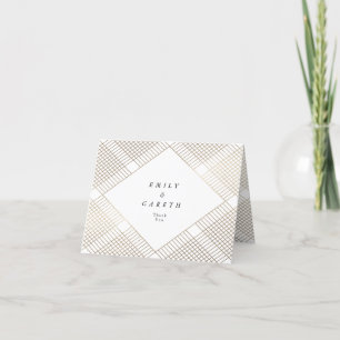 Geometric White Gold Gatsby Weddenschap Hartelijk  Bedankkaart