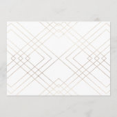 Geometric White Gold Gatsby Wedding Menu (Achterkant)