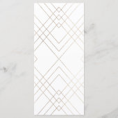 Geometric White Gold Gatsby Wedding Programme Programma (Achterkant)