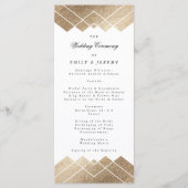 Geometric White Gold Gatsby Wedding Programme Programma (Voorkant)