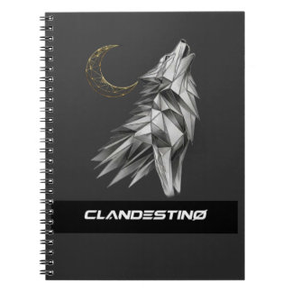 Geometric Wolf Moon Notebook – Black Gold Luxury J Notitieboek