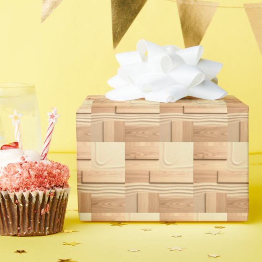Geometric Wood On Sand Design Cadeaupapier (Verjaardagsfeest)