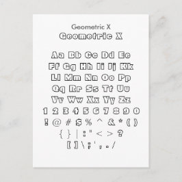 Geometric X - Zazzle Font Sampler Blad Briefkaart