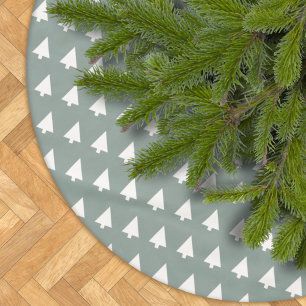Geometric Xmas Tree Patroon   Minimale Sage Green Kerstboom Rok