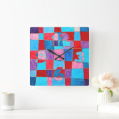geometrical colorful pattern vierkante klok (Huis)