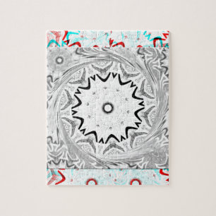 Geometrie Afrika roze cyaan Legpuzzel