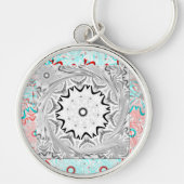 Geometrie Afrika roze cyaan Sleutelhanger (Voorkant)