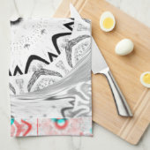 Geometrie Afrika roze cyaan Theedoek (Quarter Fold)