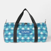 Géométrie bleu-vert : Sac à double monogramme (Verso)